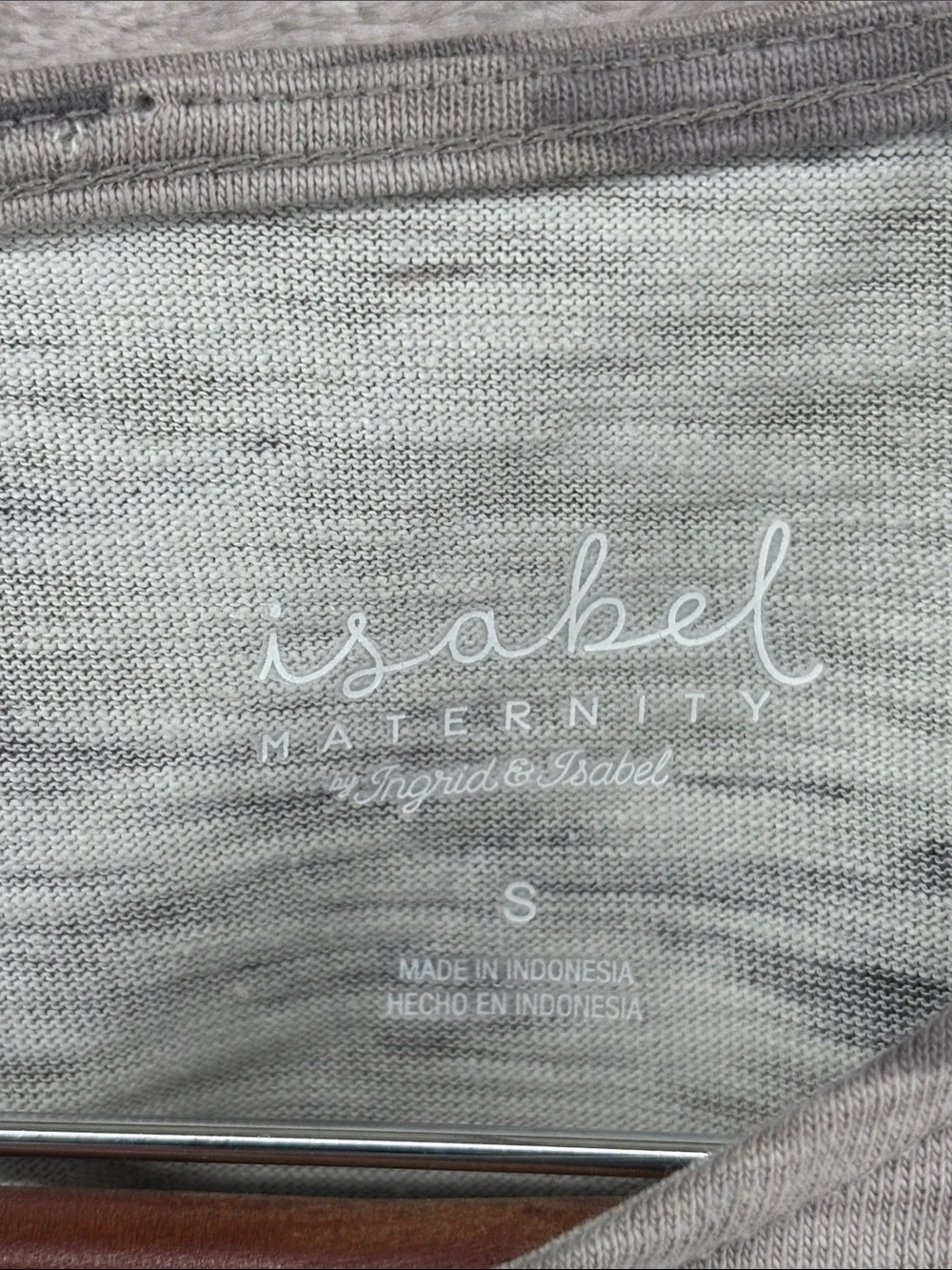 Isabel Maternity by Ingrid & Isabel Cotton Gray Camo Flutter Sleeve Dress Size S